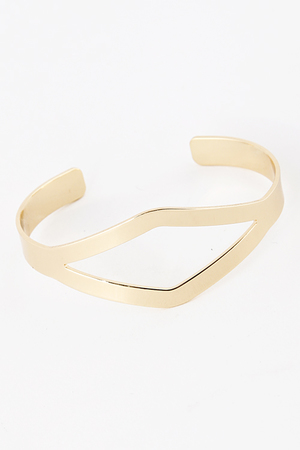 Simple Diamond Cutout Cuff Bracelet 5DAI5
